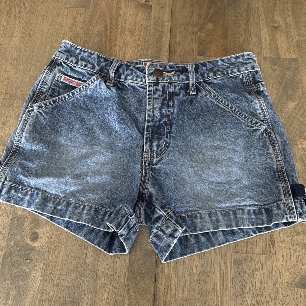Vintage 2000s Y2K LEI Denim Workwear Carpenter Booty Shorts Size 12 Womens (0/2)